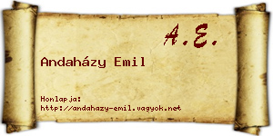 Andaházy Emil névjegykártya