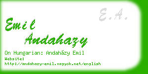 emil andahazy business card