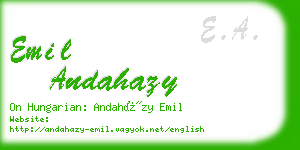 emil andahazy business card